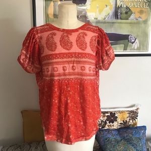 Free People Paisley Tee NWT size small